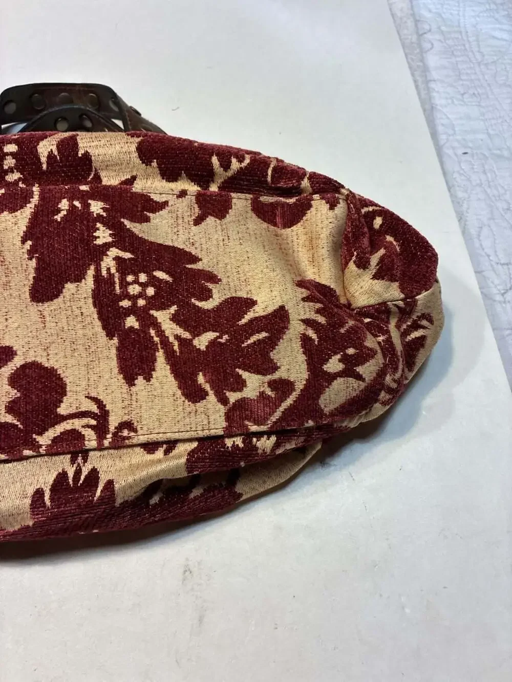 Far Nine Floral Embroidered Velvet and Leather Hobo Bag